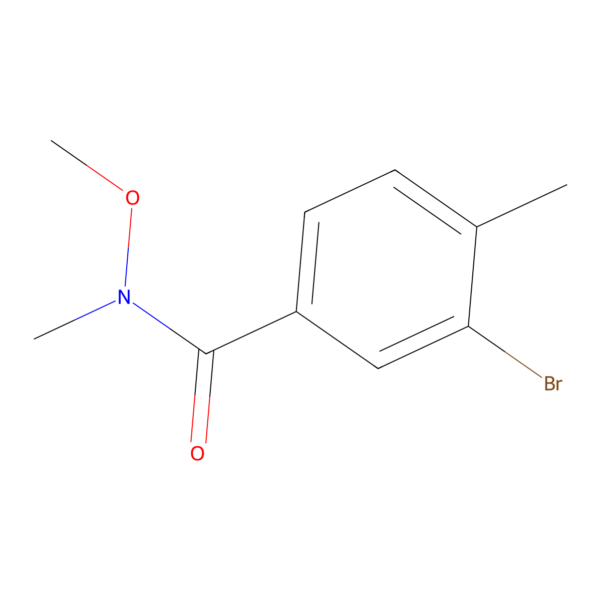 3-bromo-N-methoxy-N,4-dimethylbenzamide molecular structure, CAS 501420-55-9