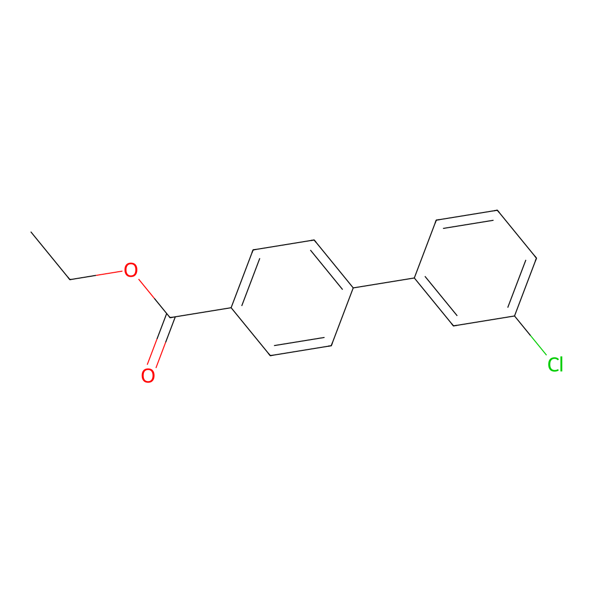 Ethyl 3'-chloro(1,1'-biphenyl)-4-carboxylate molecular structure, CAS 501427-89-0
