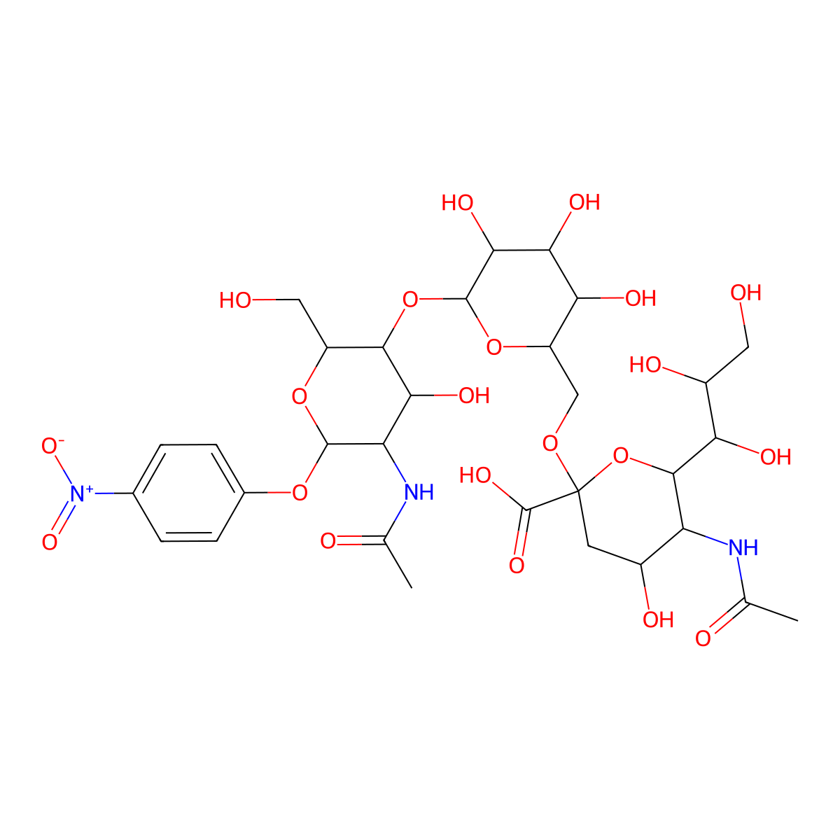 Neu5Acalpha(2-6)Galbeta(1-4)GlcNAc-beta-pNP molecular structure, CAS 501427-93-6