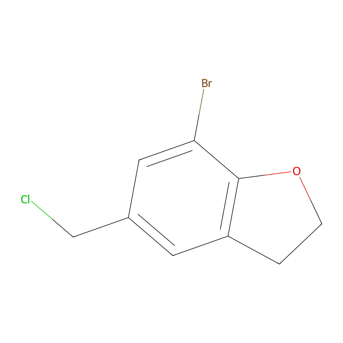 7-Bromo-5-(chloromethyl)-2,3-dihydro-1-benzofuran molecular structure, CAS 501430-65-5