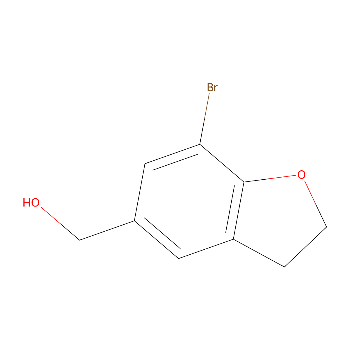 (7-Bromo-2,3-dihydro-1-benzofuran-5-yl)methanol molecular structure, CAS 501430-83-7