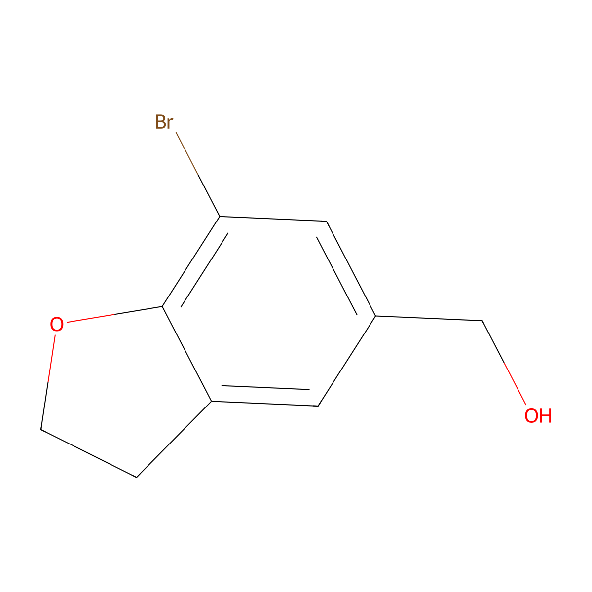 (7-Bromo-2,3-dihydro-1-benzofuran-5-yl)methanol molecular structure, CAS 501430-83-7