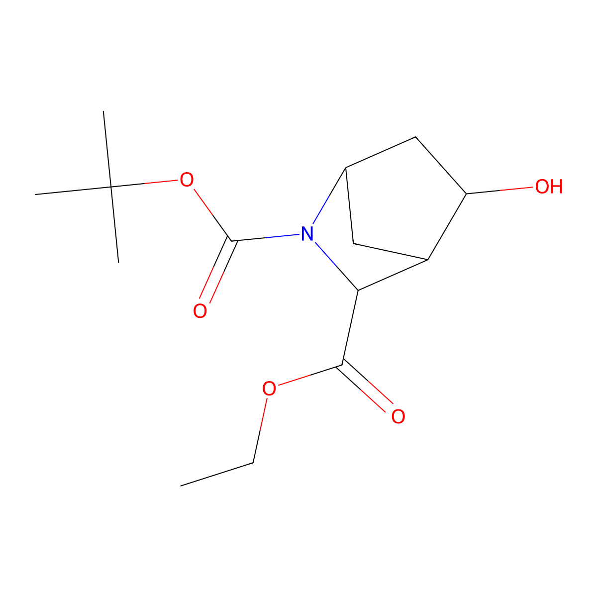 Ethyl (1S,3S,4S,5R)-rel-2-Boc-5-hydroxy-2-azabicyclo[2.2.1]heptane-3-carboxylate molecular structure, CAS 501431-06-7