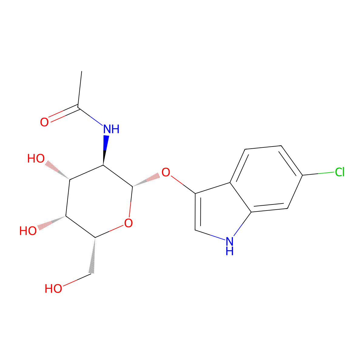 6-Chloro-3-indoxyl-N-acetyl-beta-D-galactosaminide molecular structure, CAS 501432-61-7