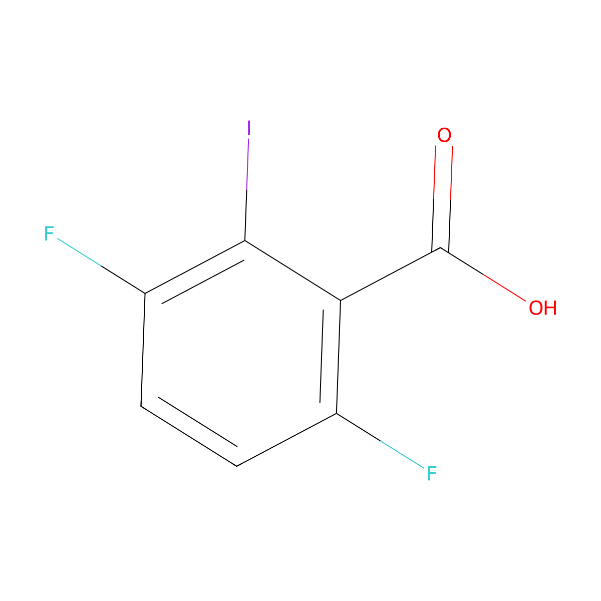 3,6-Difluoro-2-iodobenzoic acid molecular structure, CAS 501432-98-0