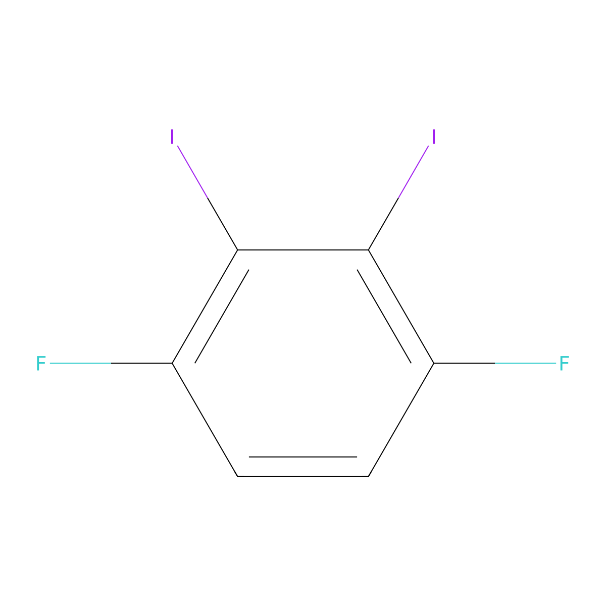 1,4-Difluoro-2,3-diiodobenzene molecular structure, CAS 501432-99-1
