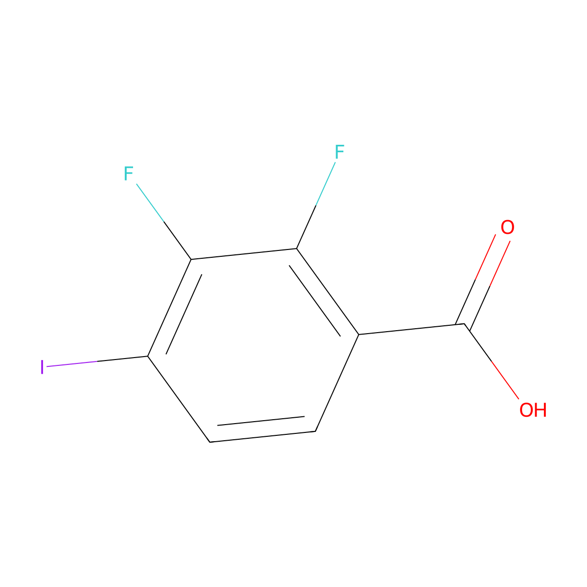 2,3-Difluoro-4-iodobenzoic acid molecular structure, CAS 501433-05-2
