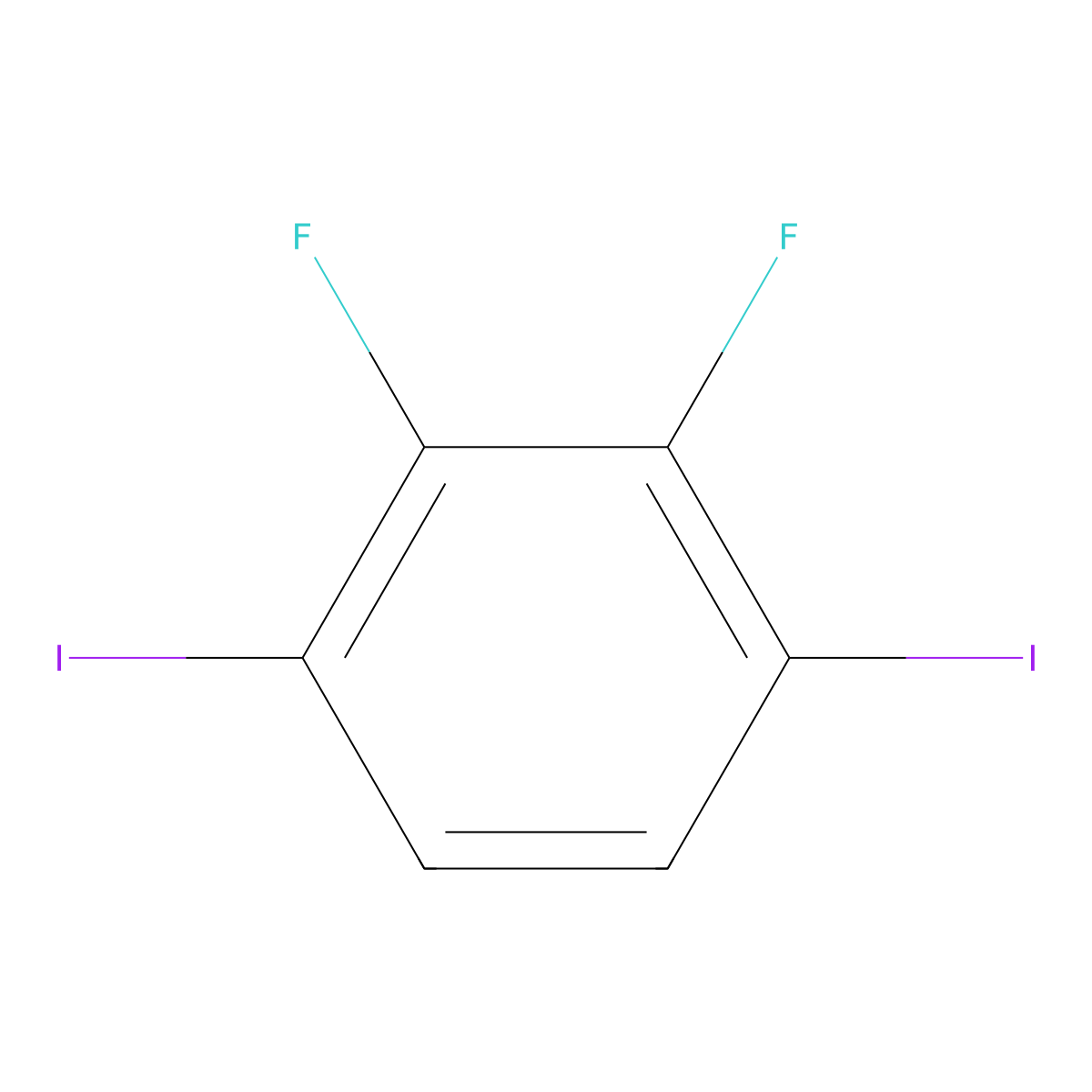 2,3-Difluoro-1,4-diiodobenzene molecular structure, CAS 501433-06-3