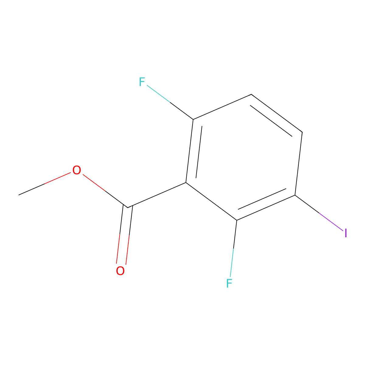 Methyl 2,6-difluoro-3-iodobenzoate molecular structure, CAS 501433-14-3