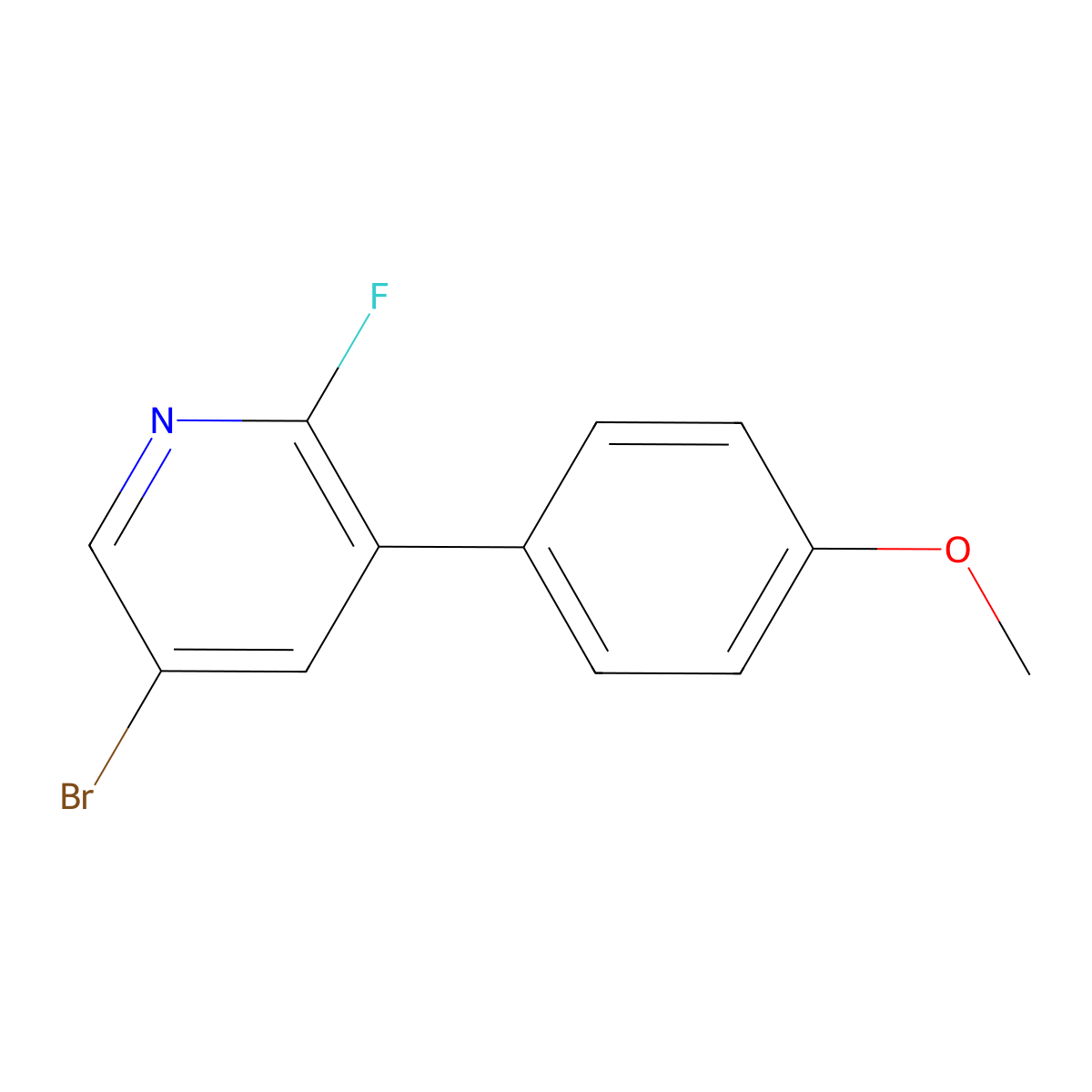 5-Bromo-2-fluoro-3-(4-methoxyphenyl)pyridine molecular structure, CAS 501436-05-1