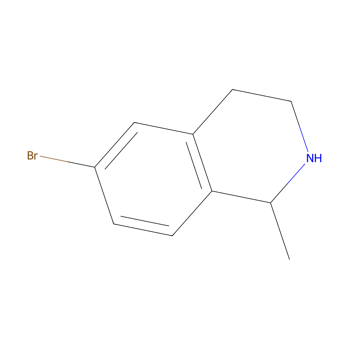 6-Bromo-1-methyl-1,2,3,4-tetrahydroisoquinoline molecular structure, CAS 501441-90-3