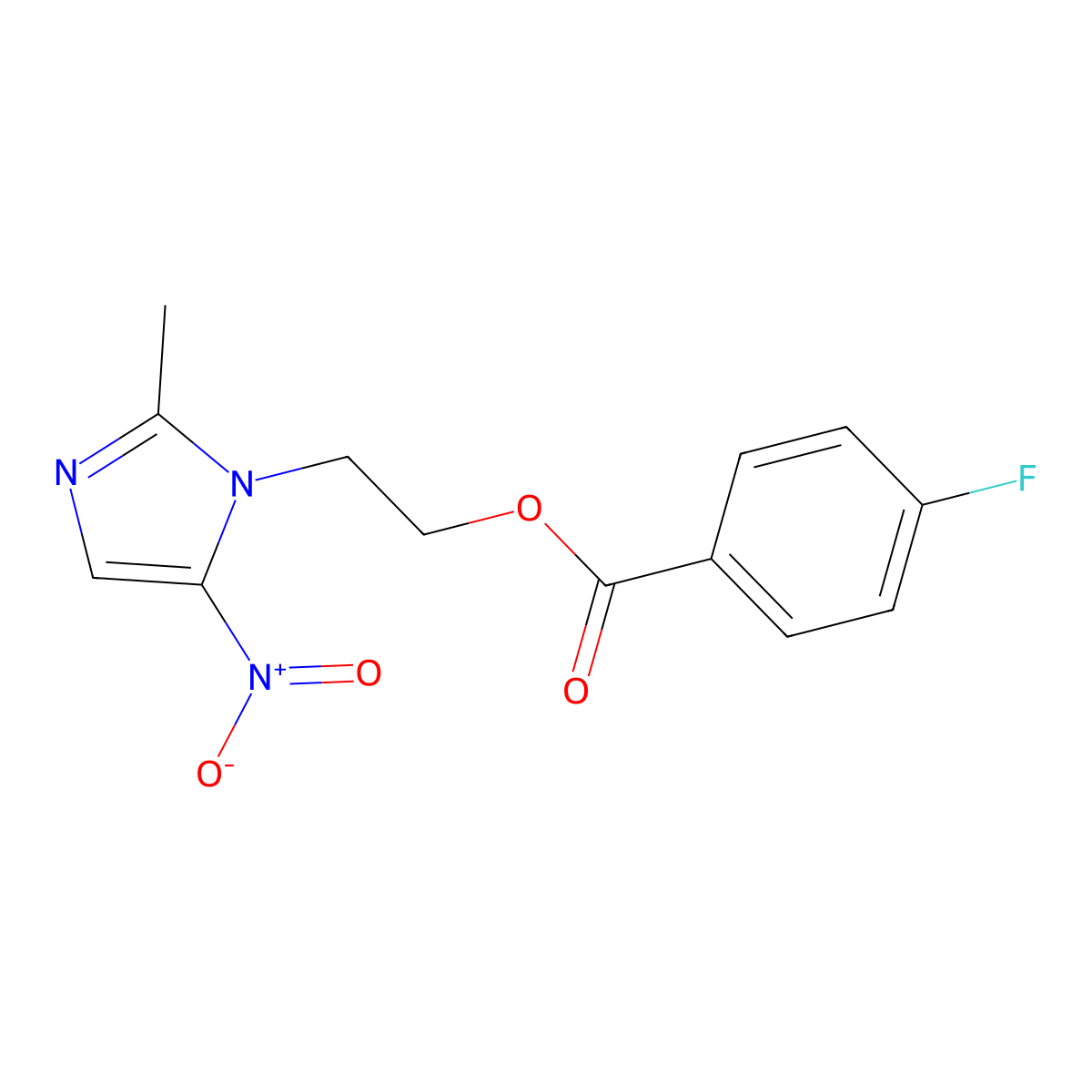 2-(2-methyl-5-nitro-1H-imidazol-1-yl)ethyl 4-fluorobenzoate molecular structure, CAS 501650-03-9