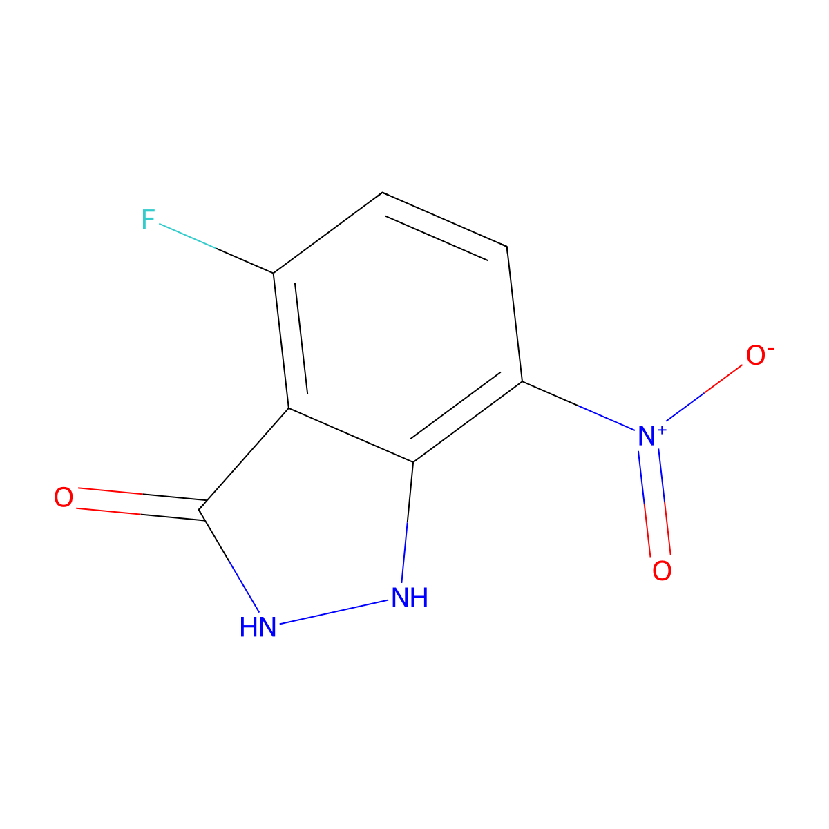 4-Fluoro-3-hydroxy-7-nitro 1H-indazole molecular structure, CAS 501650-69-7