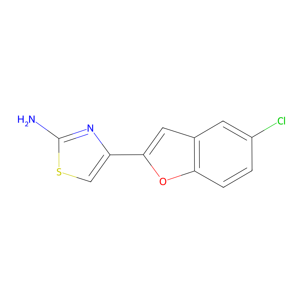 4-(5-Chloro-1-benzofuran-2-yl)-1,3-thiazol-2-amine molecular structure, CAS 501650-75-5