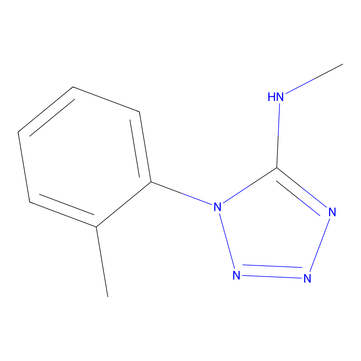 N-methyl-1-(2-methylphenyl)tetrazol-5-amine molecular structure, CAS 501652-97-7