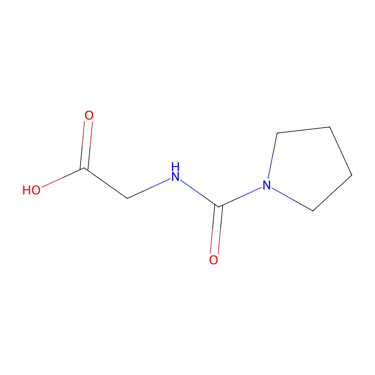 2-[(Pyrrolidine-1-carbonyl)amino]acetic acid molecular structure, CAS 501652-98-8