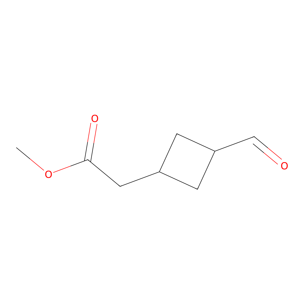 Methyl 2-(3-formylcyclobutyl)acetate molecular structure, CAS 501653-56-1
