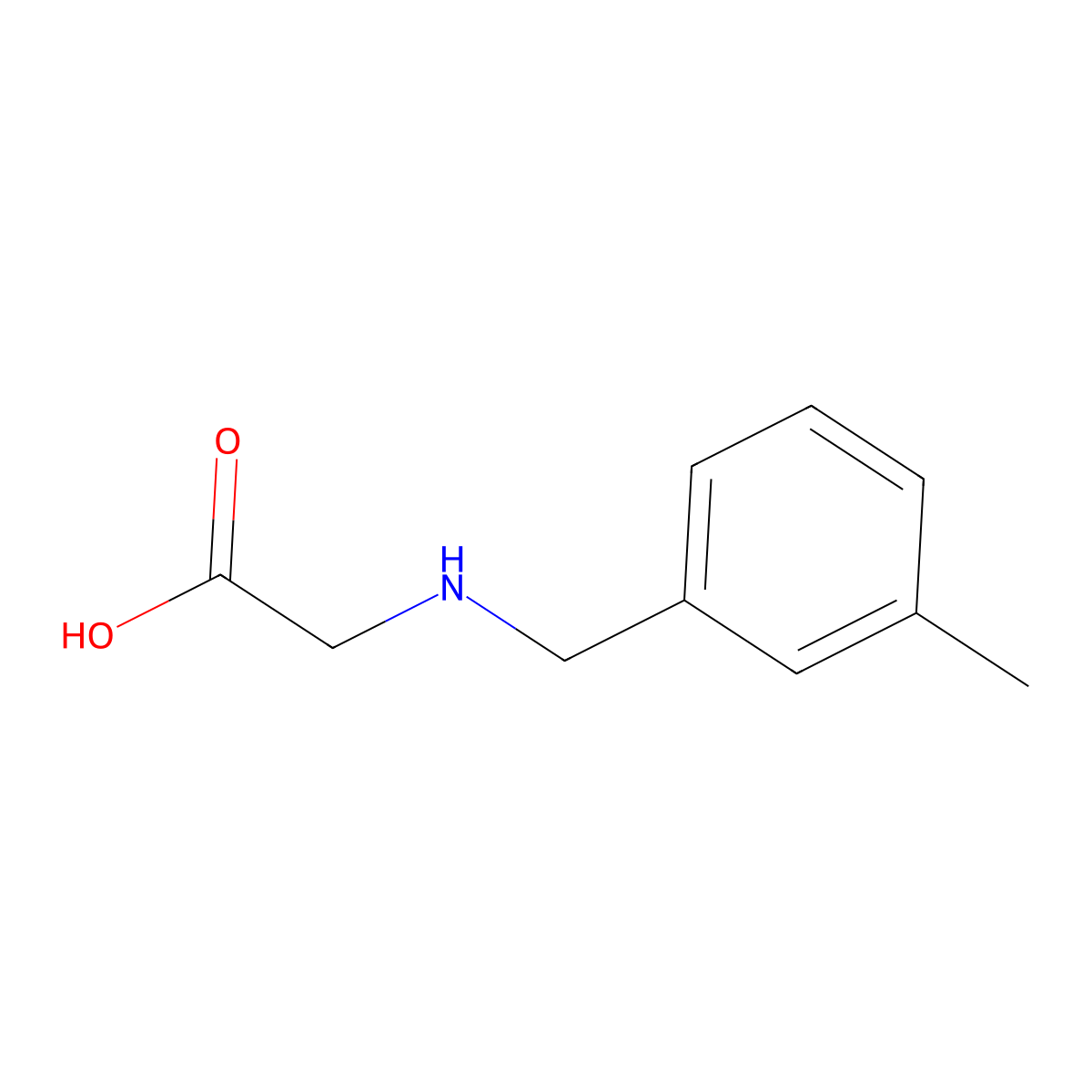 (3-Methyl-benzylamino)-acetic acid molecular structure, CAS 501653-60-7