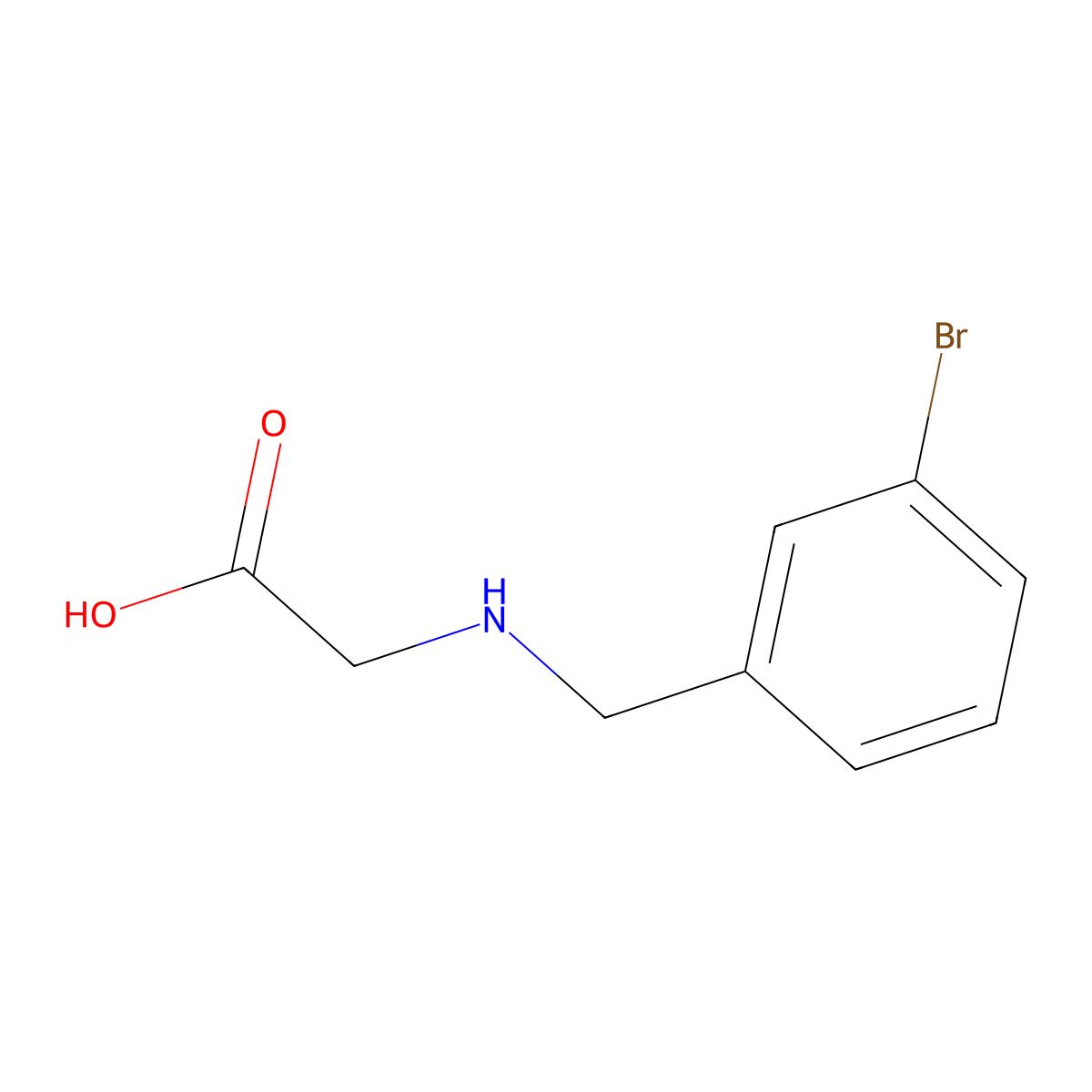 [(3-Bromobenzyl)amino]acetic acid molecular structure, CAS 501653-62-9