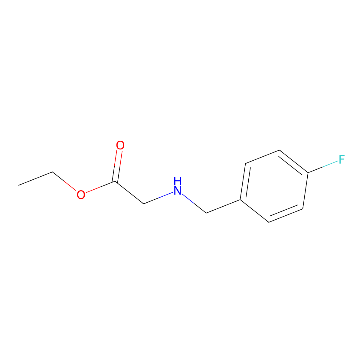 Ethyl 2-{[(4-fluorophenyl)methyl]amino}acetate molecular structure, CAS 501653-63-0