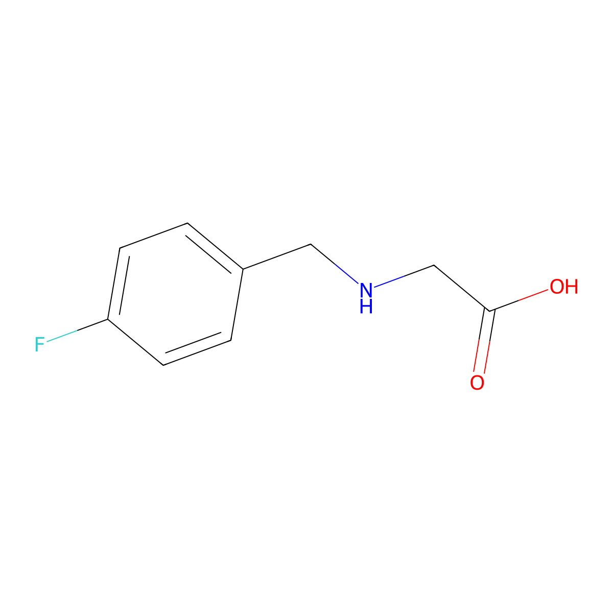 2-{[(4-Fluorophenyl)methyl]amino}acetic acid molecular structure, CAS 501653-64-1