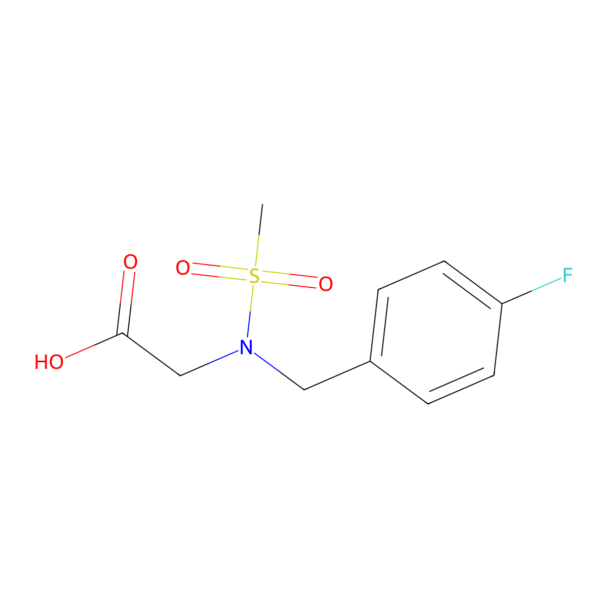 N-(4-fluorobenzyl)-N-(methylsulfonyl)glycine molecular structure, CAS 501653-65-2