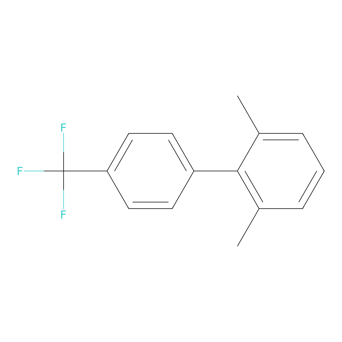 1,1'-Biphenyl, 2,6-dimethyl-4'-(trifluoromethyl)- molecular structure, CAS 501654-62-2