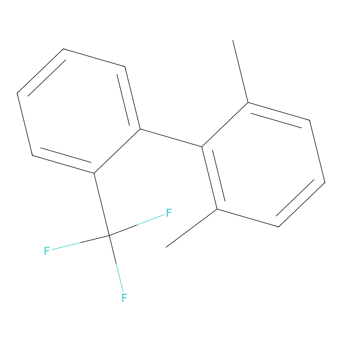 2,6-Dimethyl-2'-(trifluoromethyl)-1,1'-biphenyl molecular structure, CAS 501654-63-3