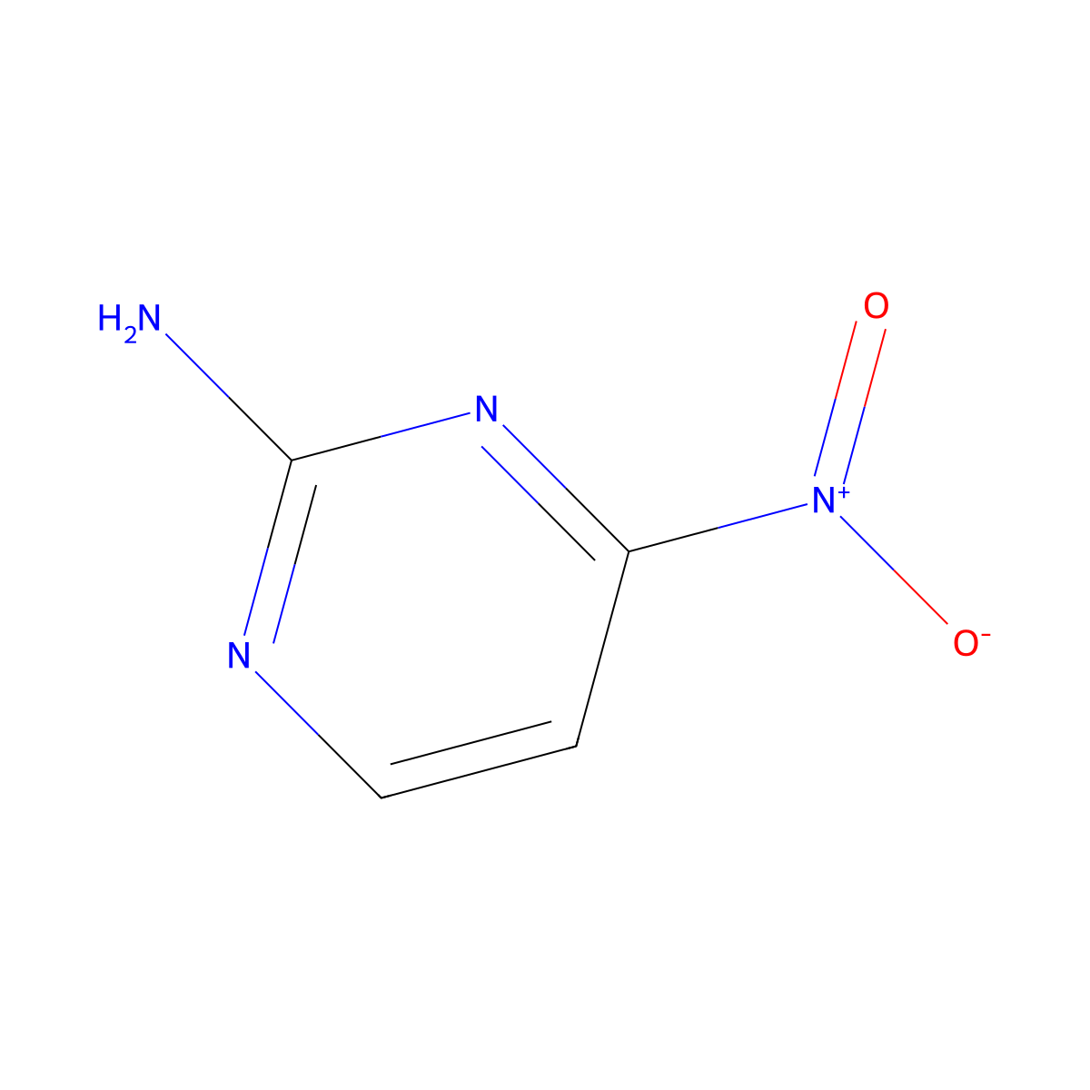 4-Nitropyrimidin-2-amine molecular structure, CAS 501656-60-6