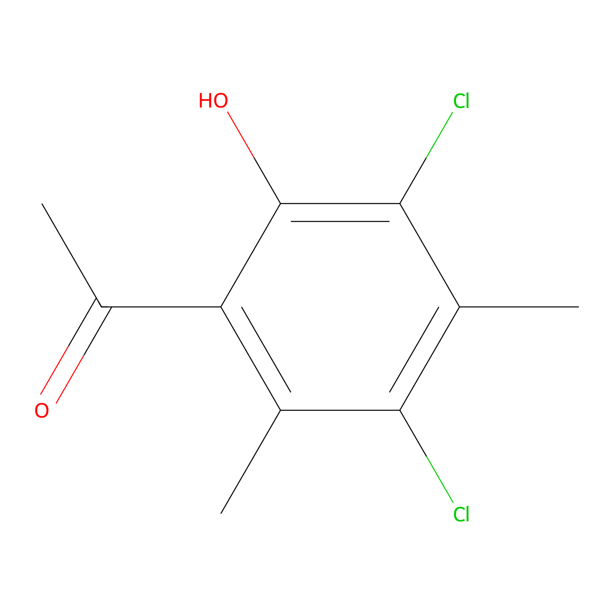 1-(3,5-Dichloro-2-hydroxy-4,6-dimethylphenyl)ethanone molecular structure, CAS 501659-26-3