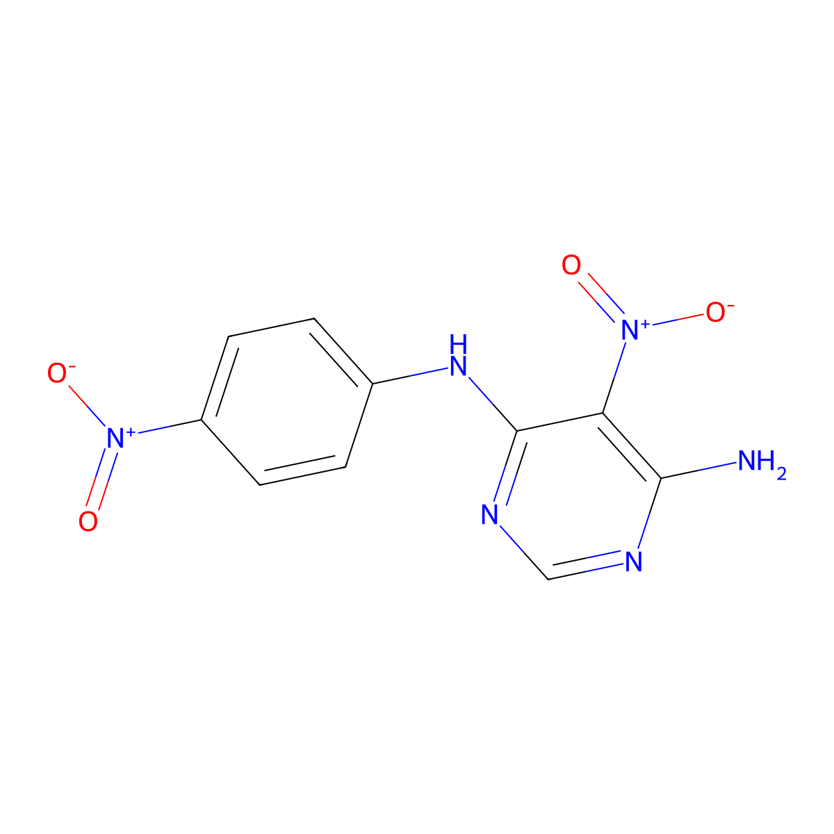 5-nitro-N4-(4-nitrophenyl)pyrimidine-4,6-diamine molecular structure, CAS 501659-34-3