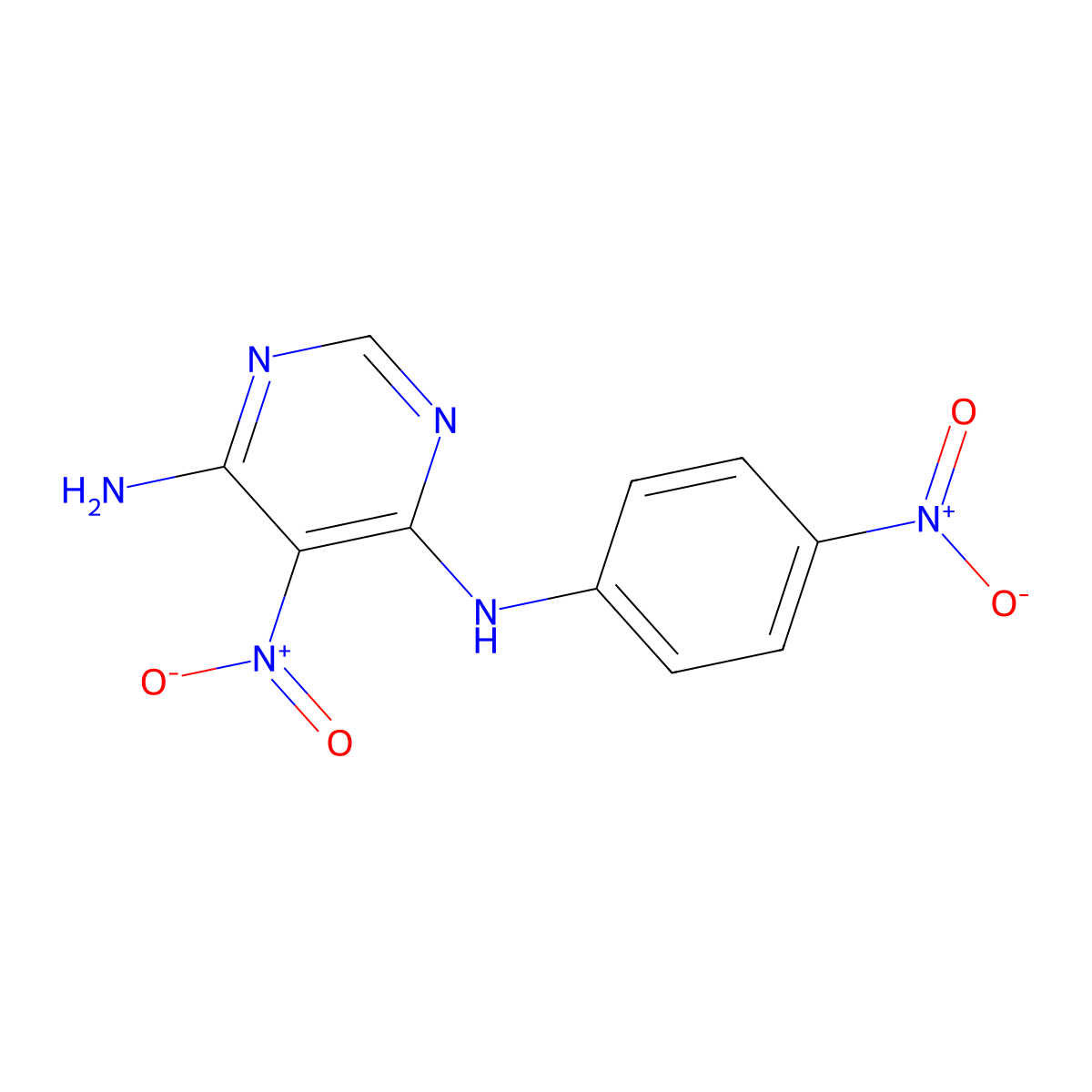 5-nitro-N4-(4-nitrophenyl)pyrimidine-4,6-diamine molecular structure, CAS 501659-34-3