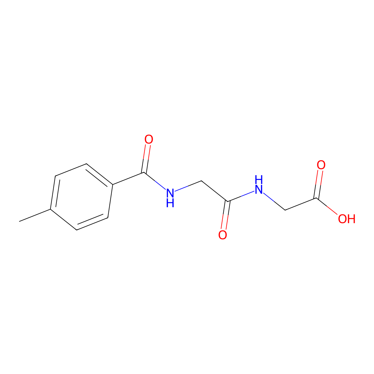 N-(4-methylbenzoyl)glycylglycine molecular structure, CAS 501660-63-5