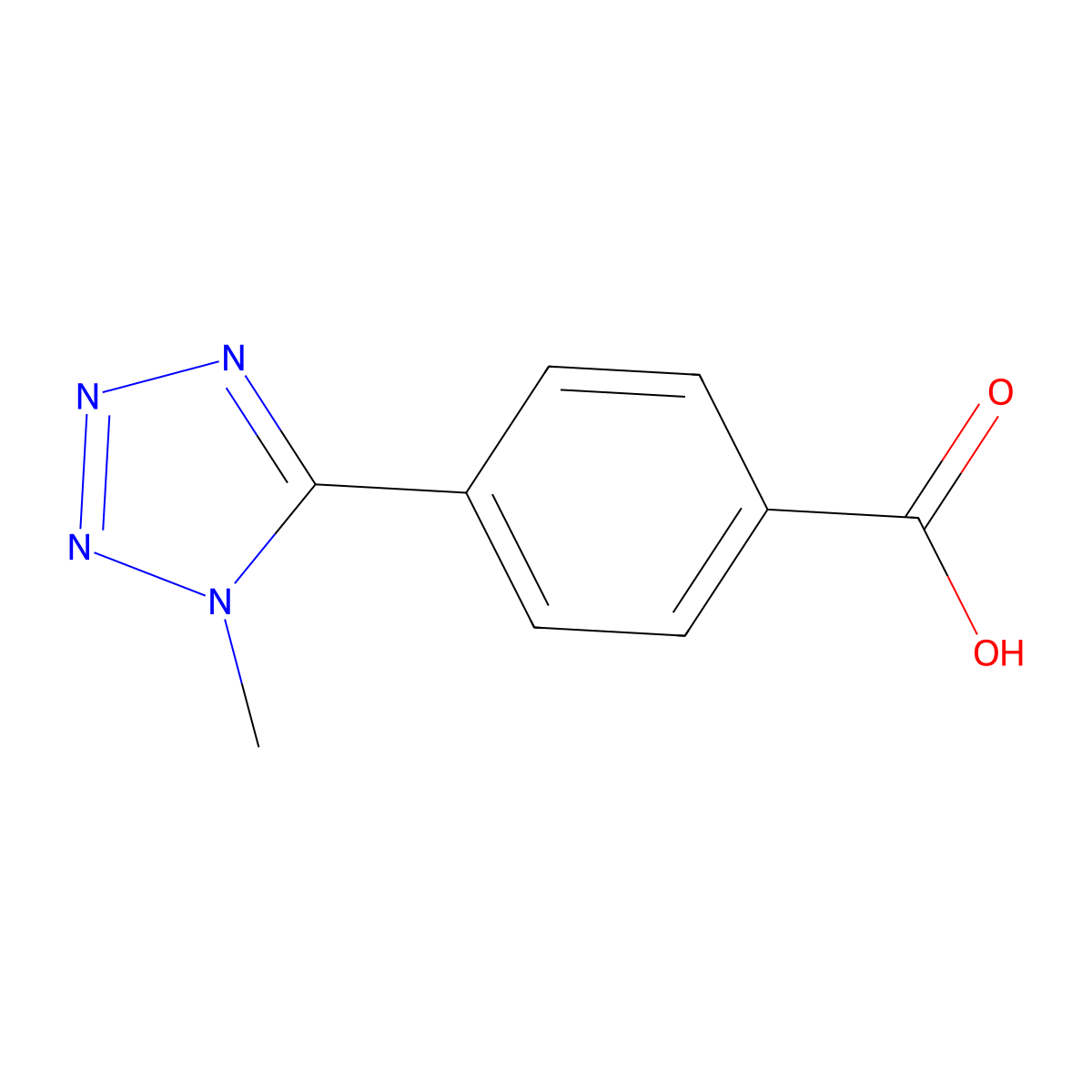 4-(1-Methyltetrazol-5-yl)benzoic acid molecular structure, CAS 501662-54-0