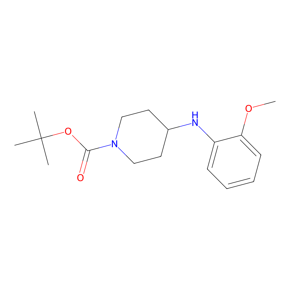 tert-Butyl 4-((2-methoxyphenyl)amino)piperidine-1-carboxylate molecular structure, CAS 501673-75-2
