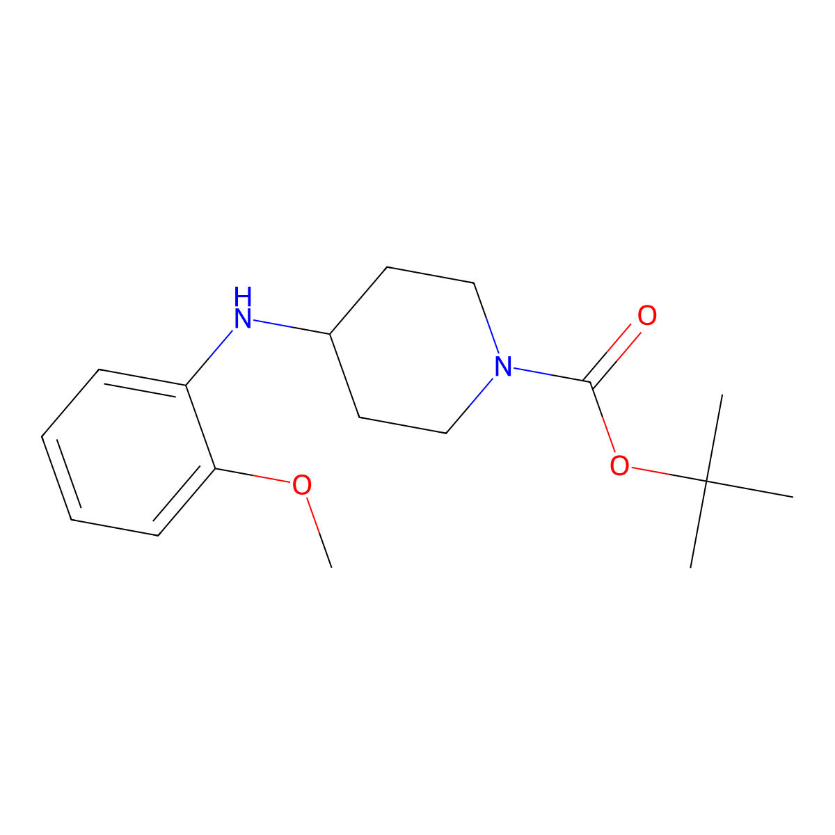 tert-Butyl 4-((2-methoxyphenyl)amino)piperidine-1-carboxylate molecular structure, CAS 501673-75-2