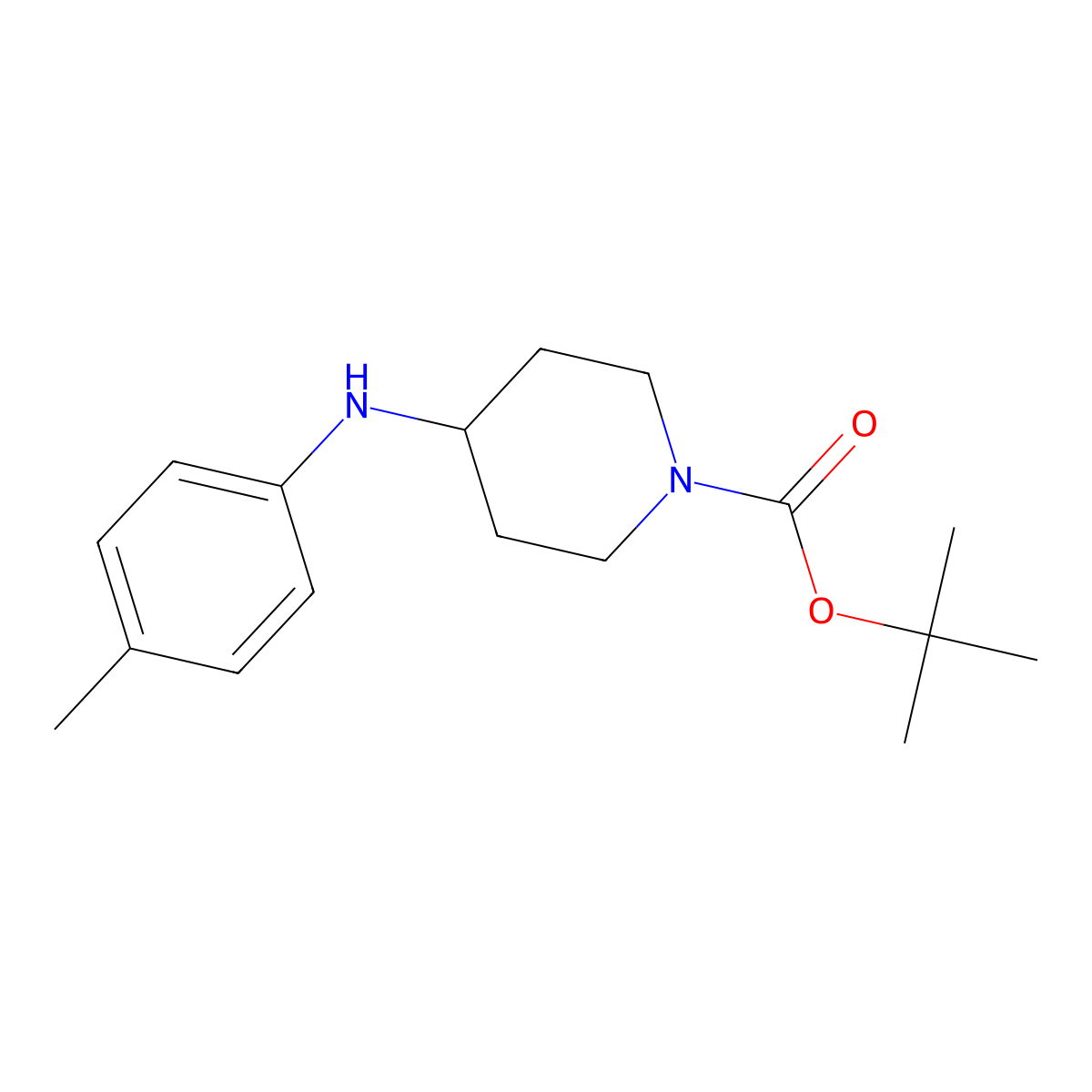 1-Boc-4-[(4-methylphenyl)amino]-piperidine molecular structure, CAS 501673-99-0