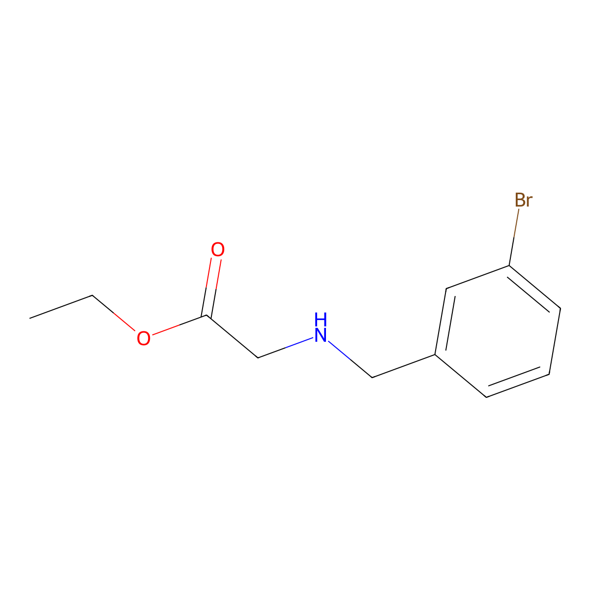 Ethyl 2-{[(3-bromophenyl)methyl]amino}acetate molecular structure, CAS 501678-94-0