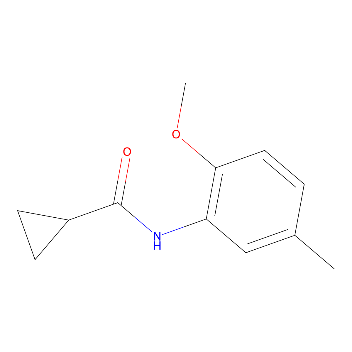 N-(2-methoxy-5-methylphenyl)cyclopropanecarboxamide molecular structure, CAS 501679-05-6