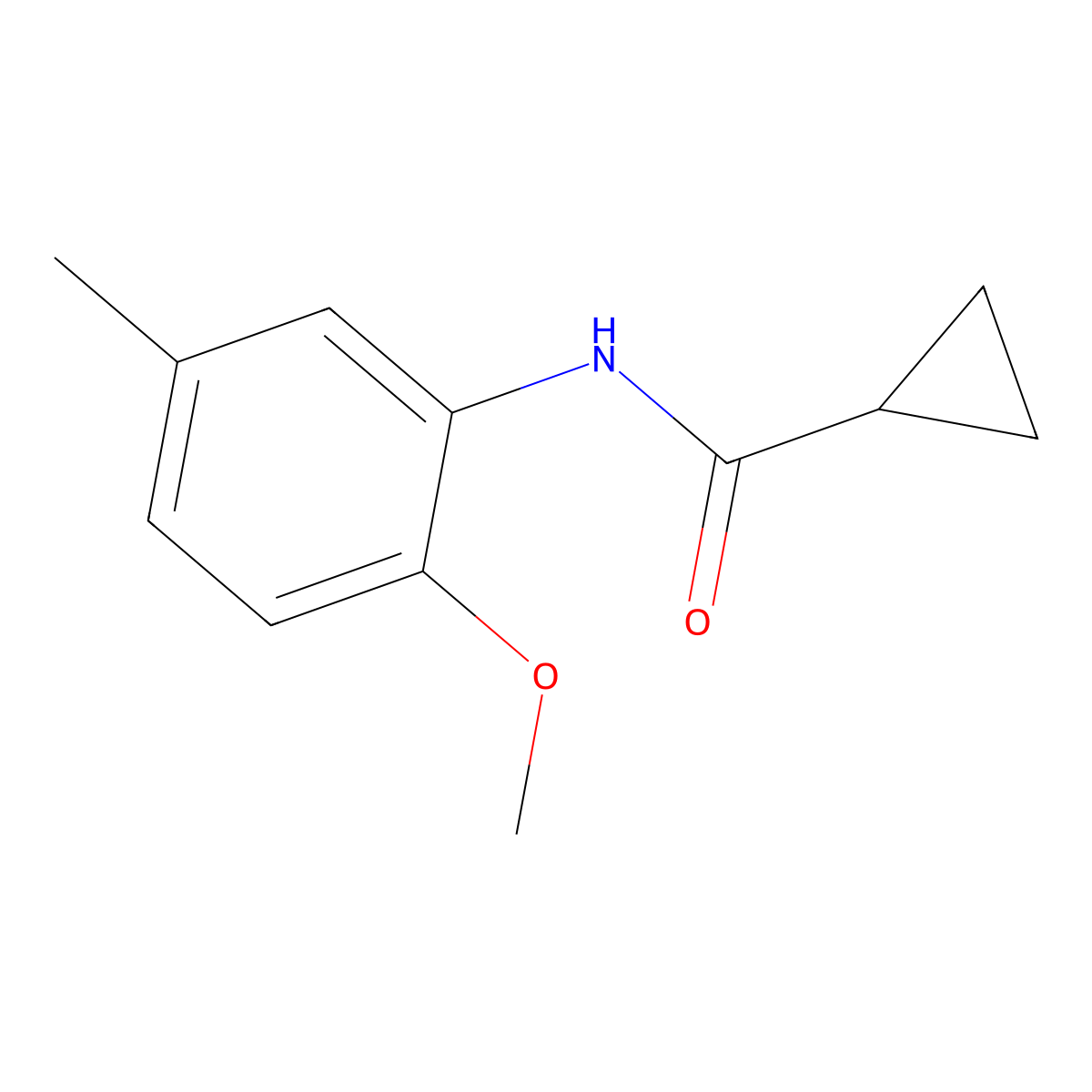 N-(2-methoxy-5-methylphenyl)cyclopropanecarboxamide molecular structure, CAS 501679-05-6