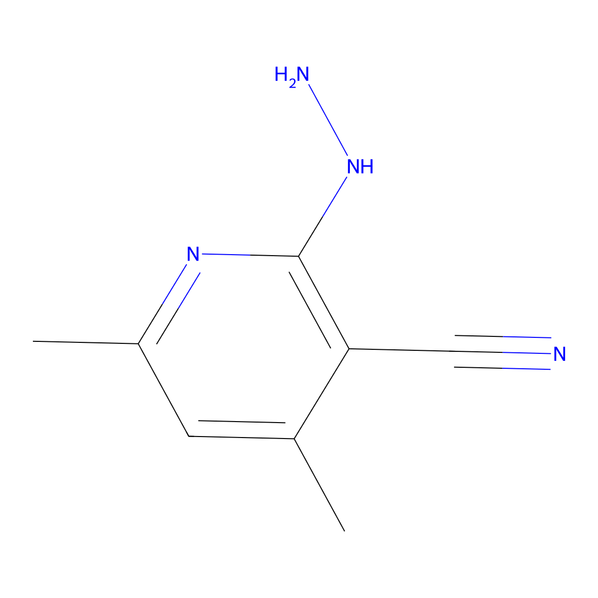 2-Hydrazinyl-4,6-dimethylpyridine-3-carbonitrile molecular structure, CAS 501680-44-0