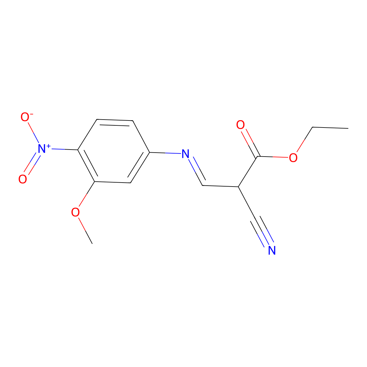 (E)-Ethyl 2-cyano-3-((3-methoxy-4-nitrophenyl)imino)propanoate molecular structure, CAS 501684-26-0