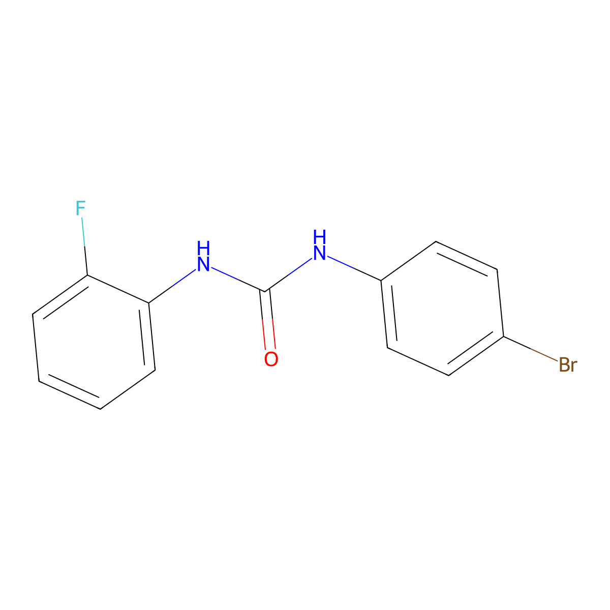 1-(4-Bromophenyl)-3-(2-fluorophenyl)urea molecular structure, CAS 501685-23-0