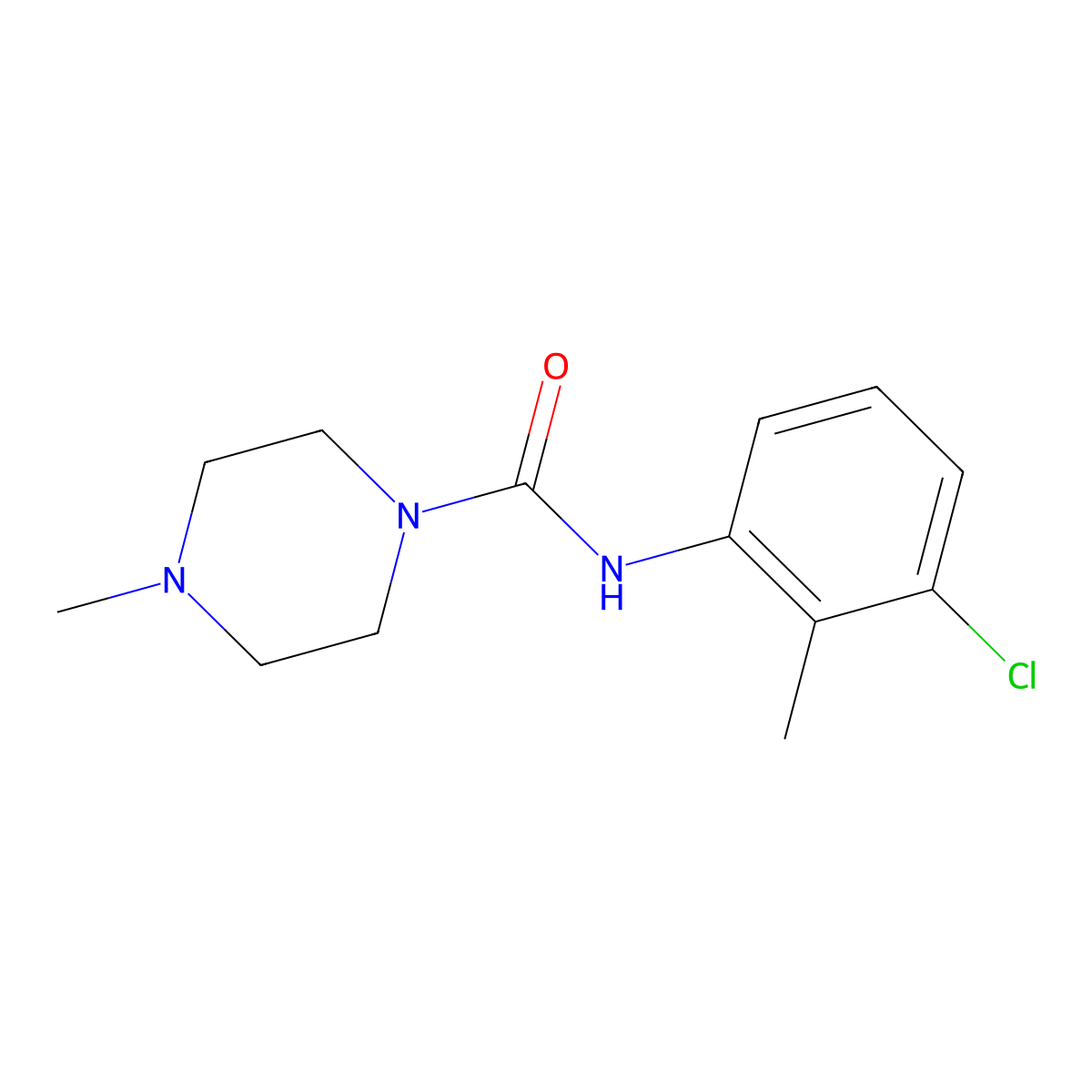 N-(3-chloro-2-methylphenyl)-4-methylpiperazine-1-carboxamide molecular structure, CAS 501685-65-0