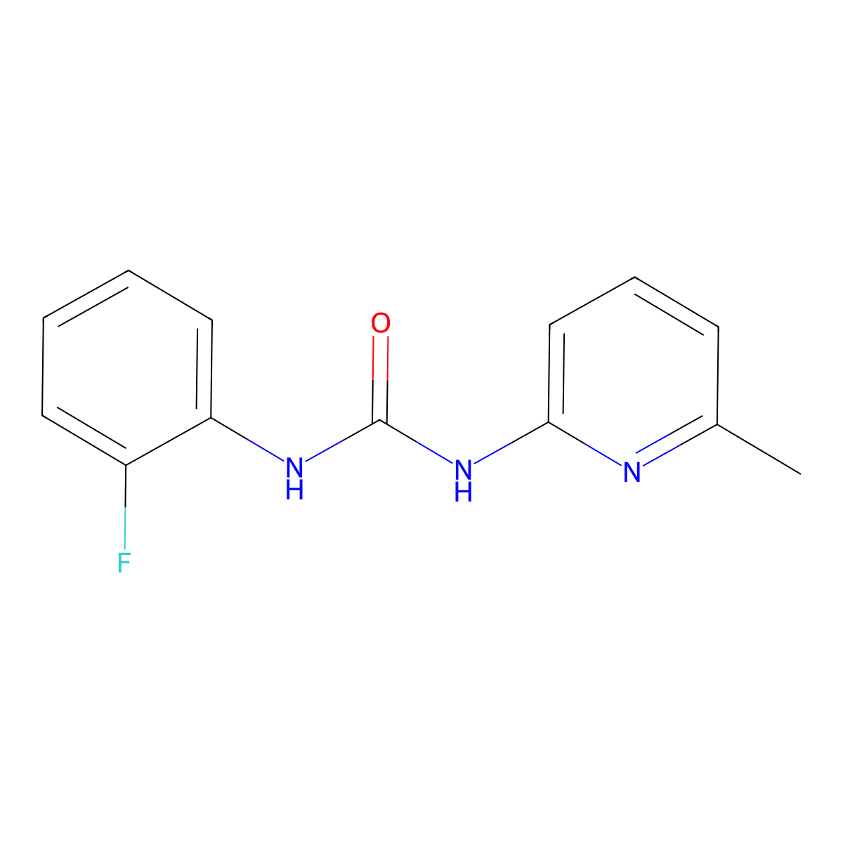 1-(2-Fluorophenyl)-3-(6-methylpyridin-2-yl)urea molecular structure, CAS 501685-71-8