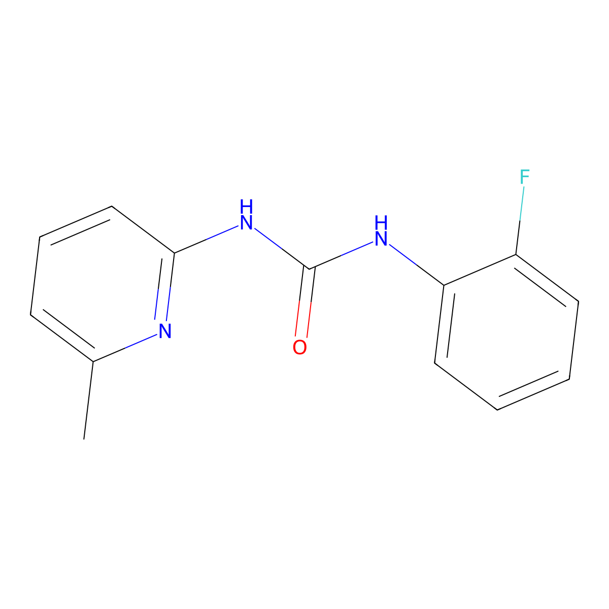 1-(2-Fluorophenyl)-3-(6-methylpyridin-2-yl)urea molecular structure, CAS 501685-71-8