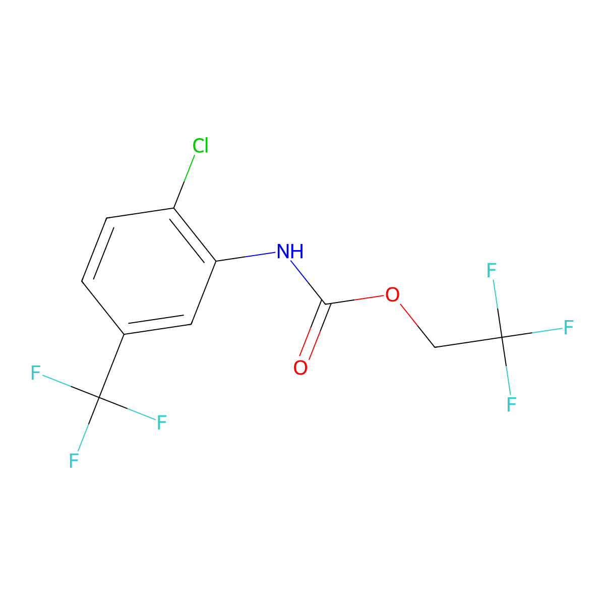 2,2,2-trifluoroethyl N-[2-chloro-5-(trifluoromethyl)phenyl]carbamate molecular structure, CAS 501685-78-5