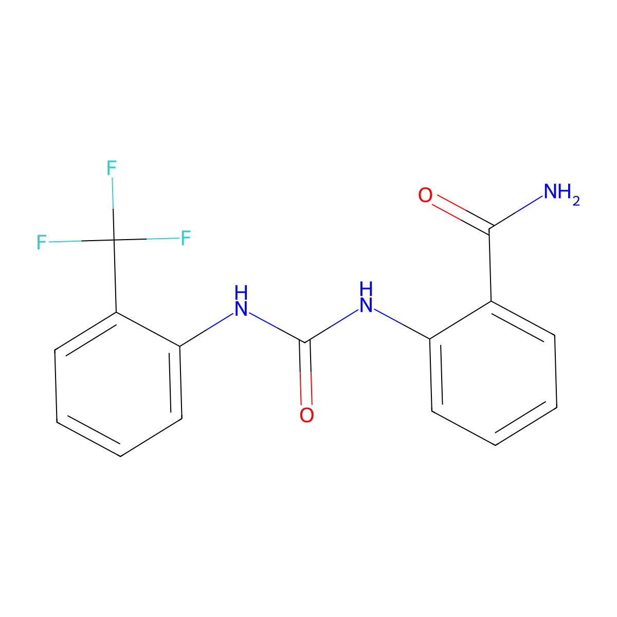 2-[[2-(Trifluoromethyl)phenyl]carbamoylamino]benzamide molecular structure, CAS 501686-30-2