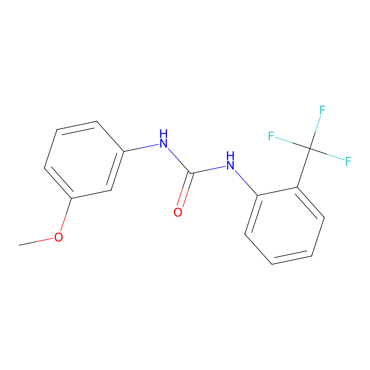 1-(3-Methoxyphenyl)-3-[2-(trifluoromethyl)phenyl]urea molecular structure, CAS 501686-40-4