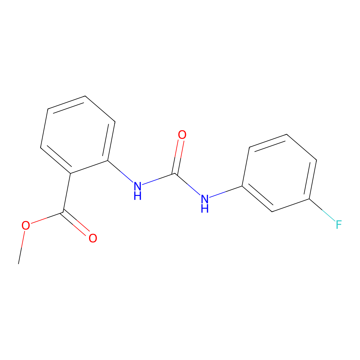 Methyl 2-[(3-fluorophenyl)carbamoylamino]benzoate molecular structure, CAS 501686-47-1
